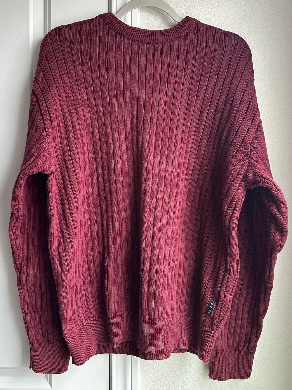 100% Cotton Chaps Ralph Lauren Ribbed Crewneck Sweater